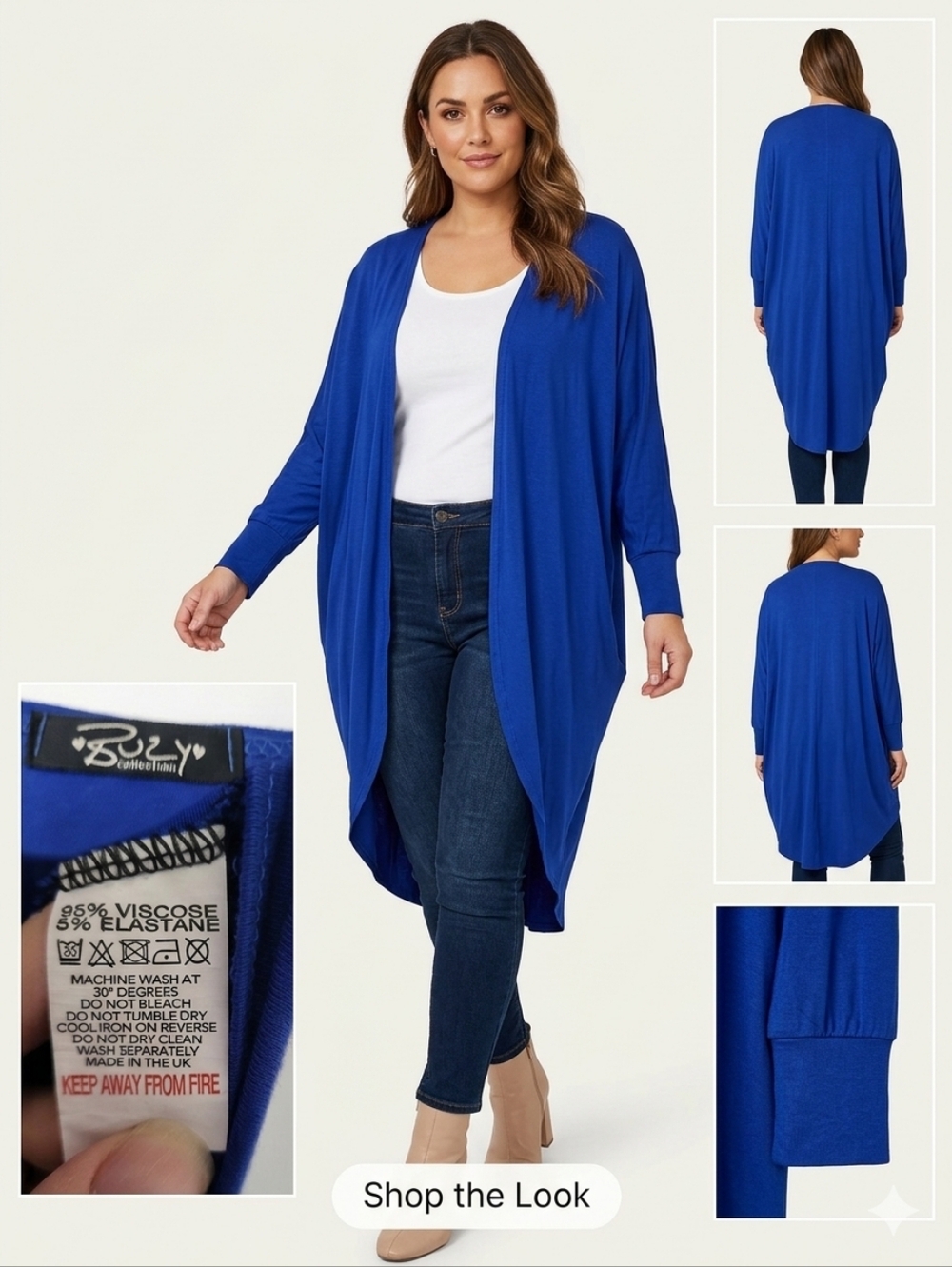 Women's Royal Blue Lightweight Open Cardigan